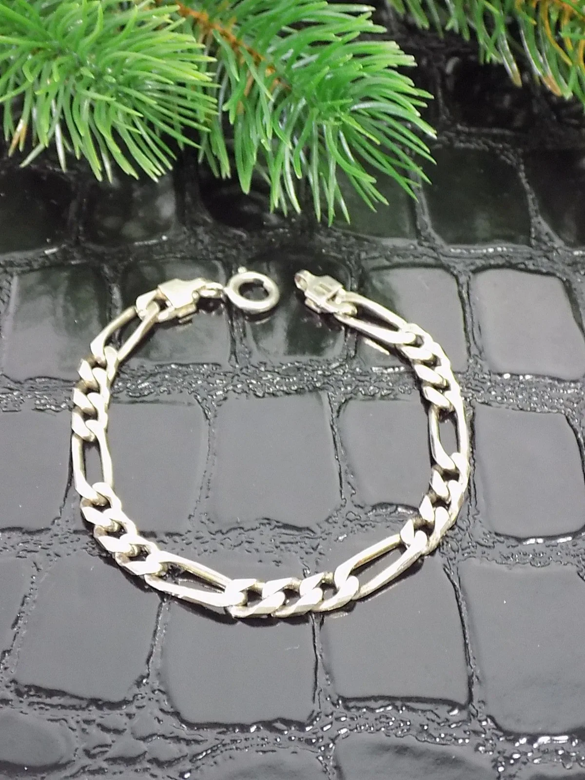 Vintage Figaro Armband 925 Sterling Silber bracelet silver unisex Modernist