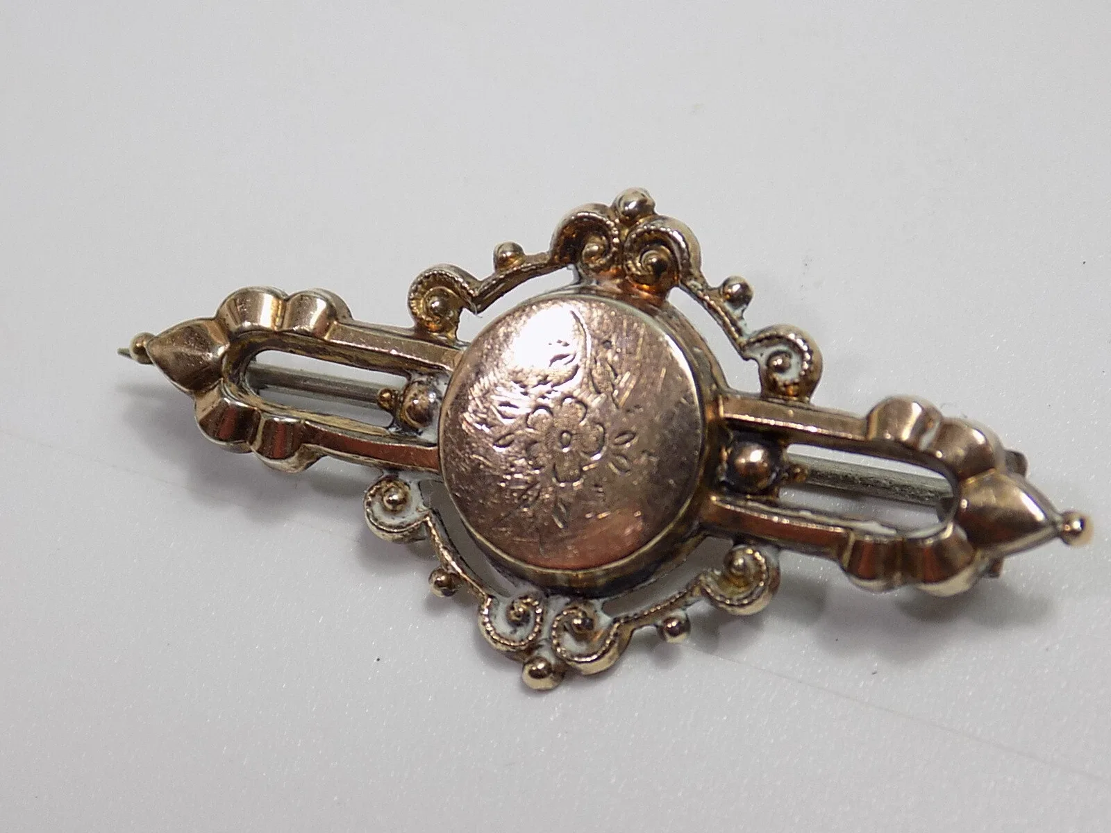 Vintage Jugendstil Charm Damen Brosche Vergoldet Floral verziert