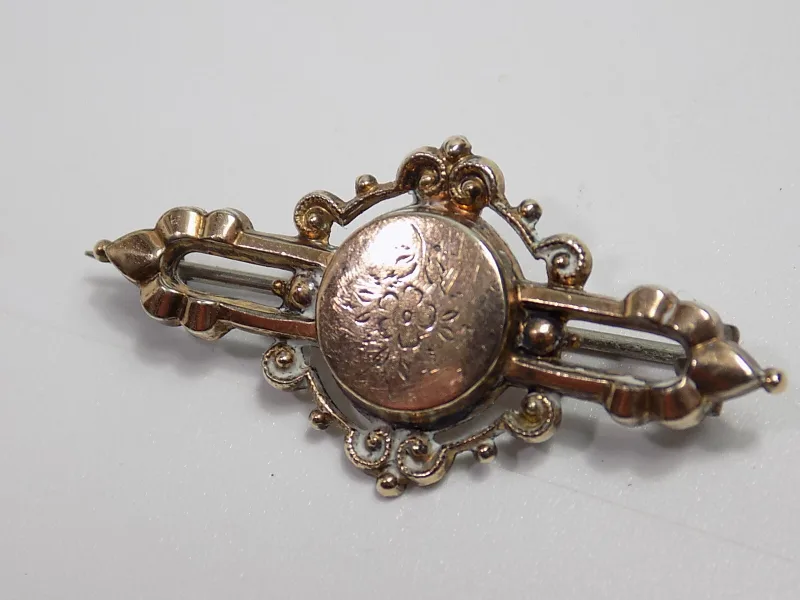Vintage Jugendstil Charm Damen Brosche Vergoldet Floral verziert