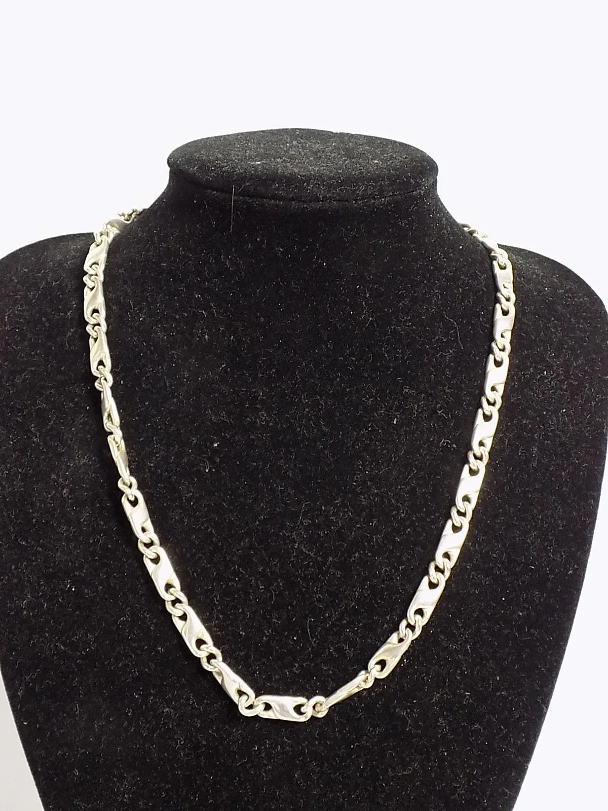 Vintage edle Halskette Gliederkette 925er Silber Designschmuck unisex massiv