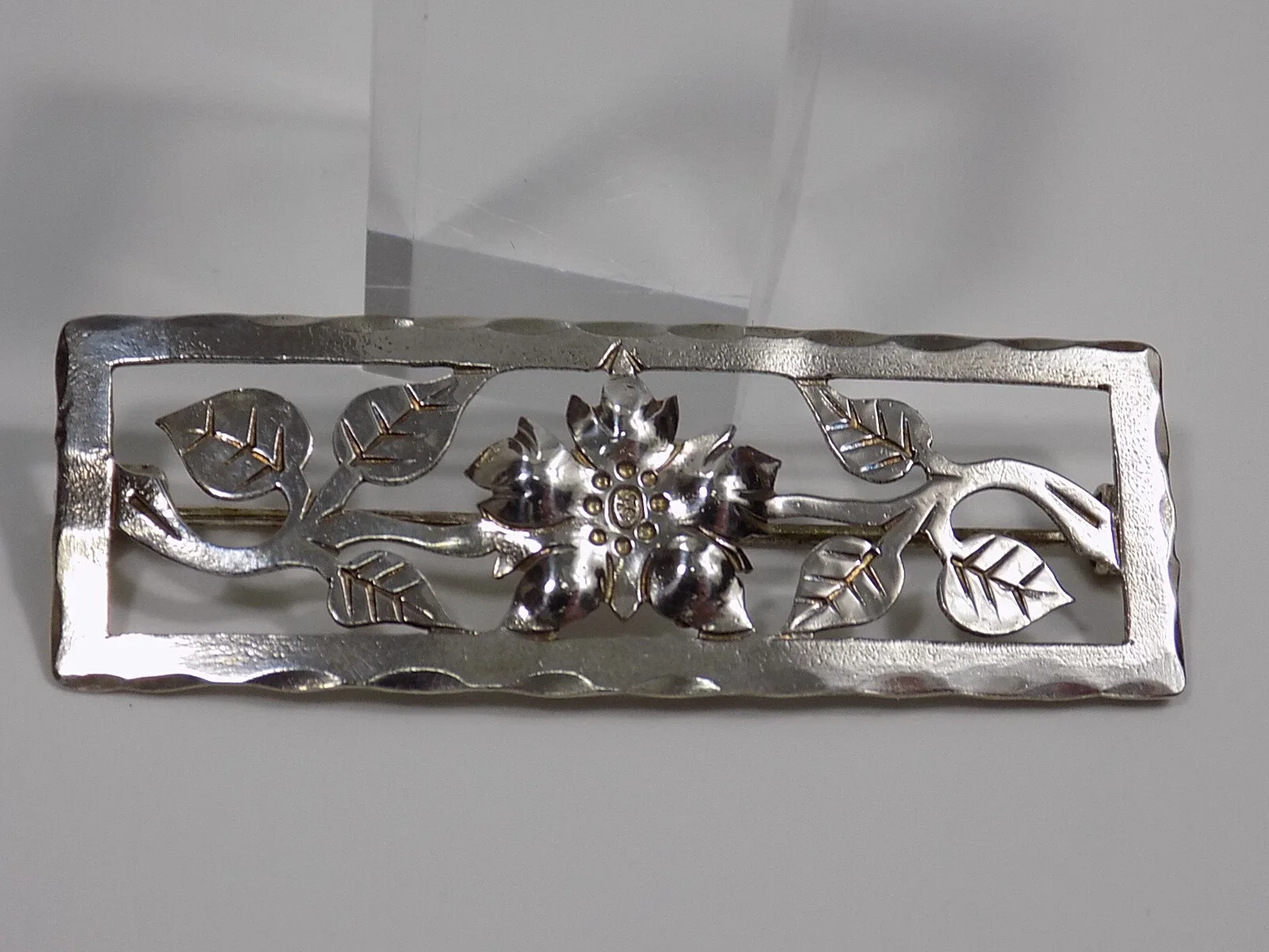 Vintage Antike Brosche Florales Muster 800er Silber Antikschmuck